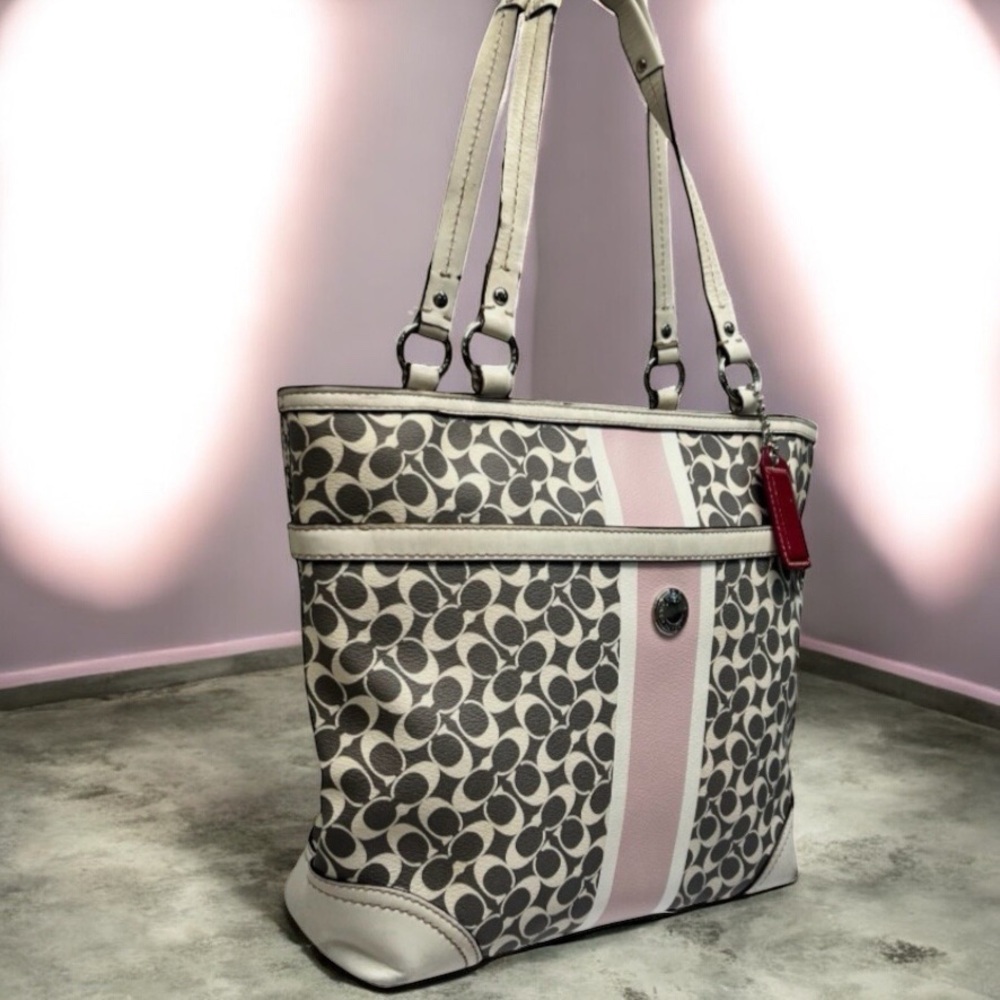 Coach Gray & Pink Tote Bag